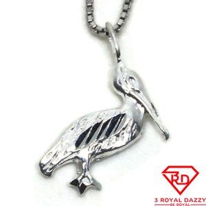 Pelican Bird 3D Pendant 925 Sterling Silver